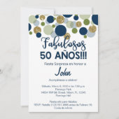 フィエスタソルプレサ、男性の誕生日の招待。 招待状 (正面)
