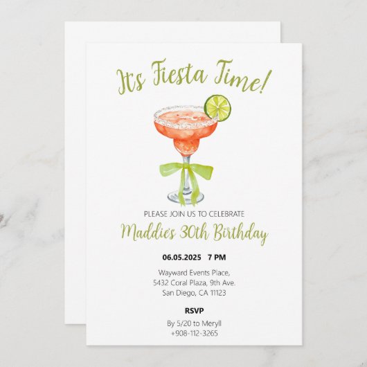 フィエスタタイムウォーターカラーストロベリーマルガリータ セーブザデート (正面/裏面)