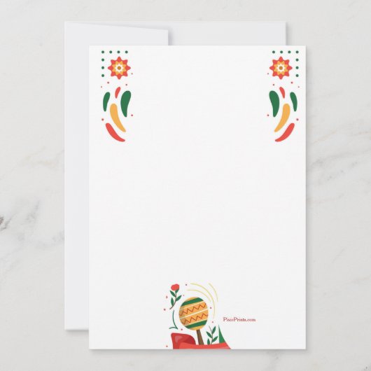 フィエスタタイムリハーサルディナー 招待状 (裏面)