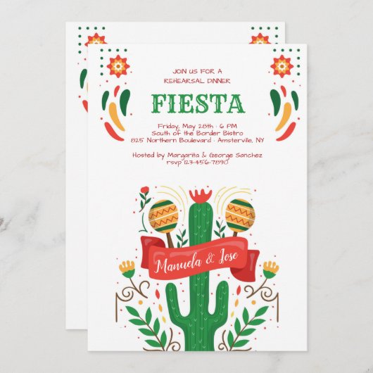 フィエスタタイムリハーサルディナー 招待状 (正面/裏面)