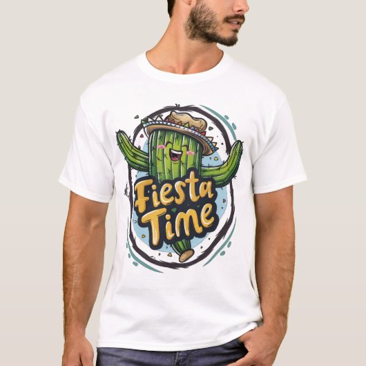 "フィエスタタイム" ダンシングサボテン Tシャツ (正面)