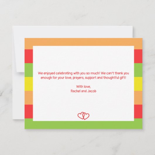 フィエスタタコオブラブカラフルウェディングシャワー サンキューカード (裏面)
