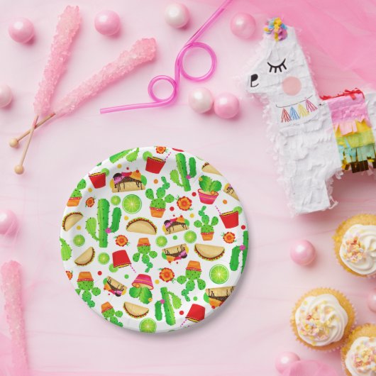 フィエスタタコスタタコ火曜カラフルシンコデマヨ ペーパープレート (パーティー)