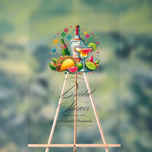 フィエスタタコス&テキーラブライダルシャワーウェルカム アクリルサイン (ニュートラル)