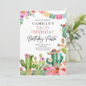 フィエスタタコトゥオズデイウォーターカラーサボテン2nd誕生日 招待状 (スタンド正面)