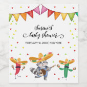 フィエスタタコ'ベビーサボテン動物の赤ちゃんシャワーについて ワインラベル (シングルラベル)