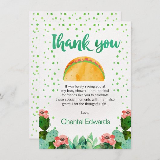 フィエスタタコベビーサンキューカード 招待状 (正面/裏面)