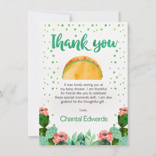 フィエスタタコベビーサンキューカード 招待状 (正面)