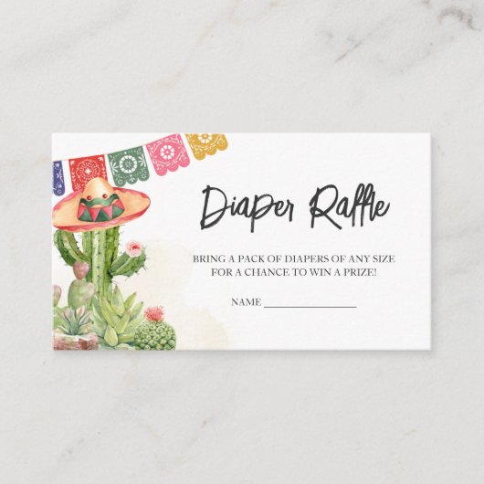 フィエスタタコ'ベビーシャワーおむつラッフル エンクロージャーカード (正面)