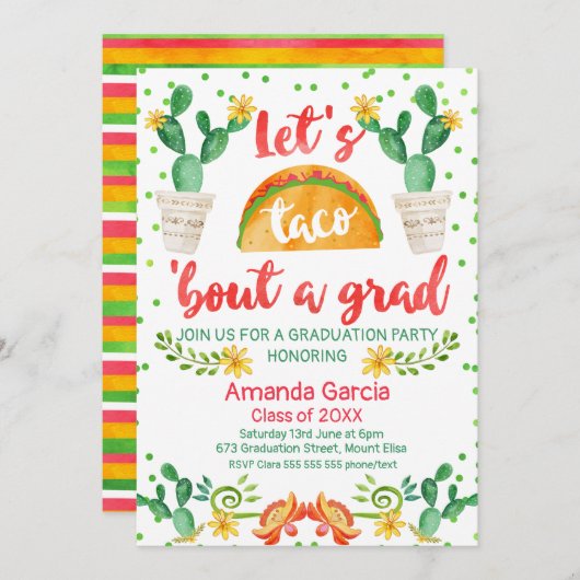 フィエスタタコボーアグラードパーティの招待状 招待状 (正面/裏面)