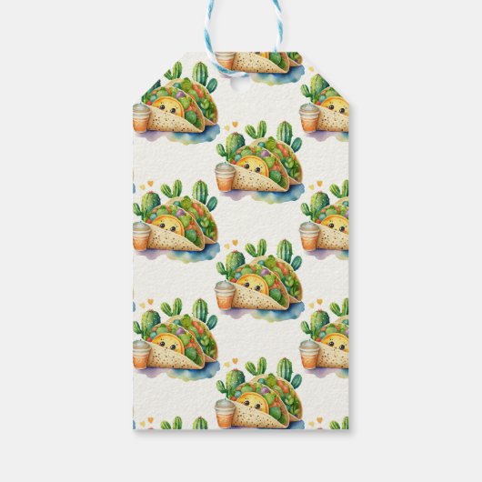 フィエスタタコ'Baby Showerかわいいおもしろいモダン ギフトタグ (裏面)