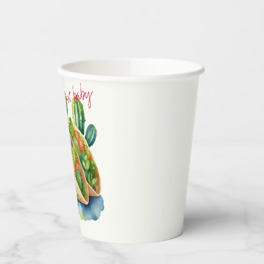 フィエスタタコ'Baby Showerかわいいおもしろいモダン 紙コップ (左)