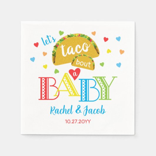 フィエスタタコLove カラフル Baby Shower スタンダードカクテルナプキン (正面)