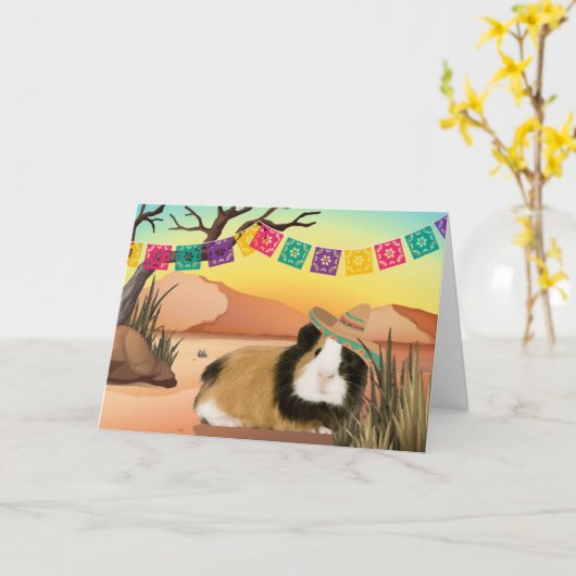 フィエスタチンコデマヨギニアピググリーティングカード カード (黄色い花)