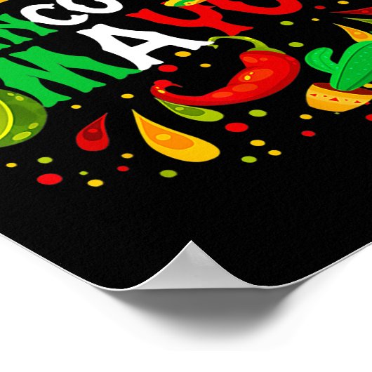 フィエスタチンコデマヨパーティーメキシコ人女性 ポスター (角)