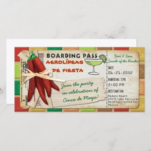 フィエスタチンコデマヨボーディングパス招待状 (正面/裏面)