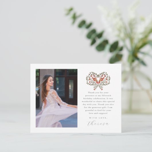 フィエスタツーフォトキンセアニェラフローラありがとう ポストカード (スタンド正面)