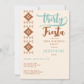 フィエスタテラコッタデザートプリント30th誕生日パーティー 招待状 (正面)
