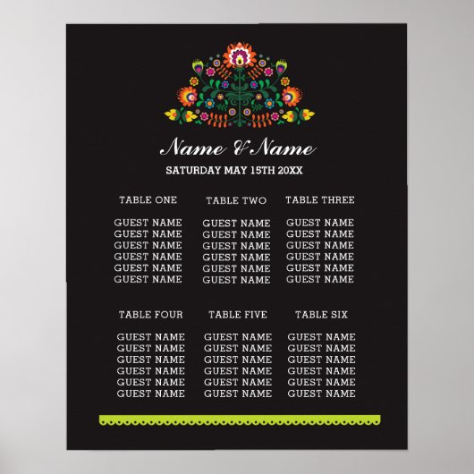 フィエスタテーブル結婚式の日ポスター着席計画 ポスター (正面)