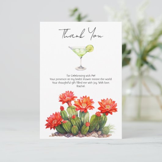 フィエスタテーマカクタスマルティーニブライダルシャワー サンキューカード (スタンド正面)
