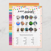 フィエスタテーマベビーシャワーゲームベビー動物 プログラム (正面/裏面)