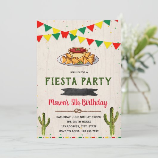 フィエスタテーマ誕生日の招待 招待状 (スタンド正面)