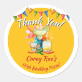 フィエスタテーマ誕生日サンキューユー – 50カスタム ラウンドシール (正面)