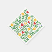 フィエスタデアはっきりしたモカラフルフローラ結婚ズ スタンダードカクテルナプキン (角)