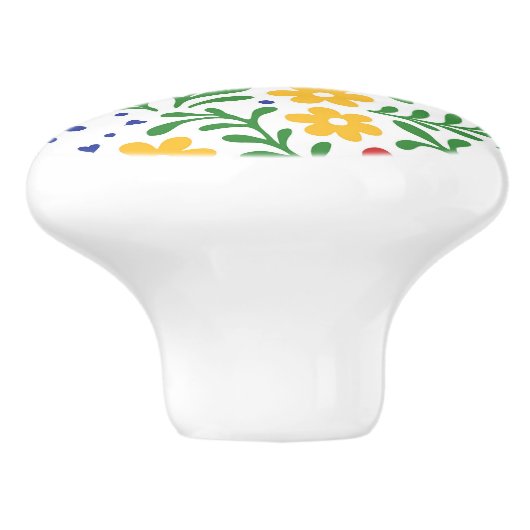 フィエスタデアモールおもしろいカラフルはっきりしたフローラ セラミックノブ (側面)