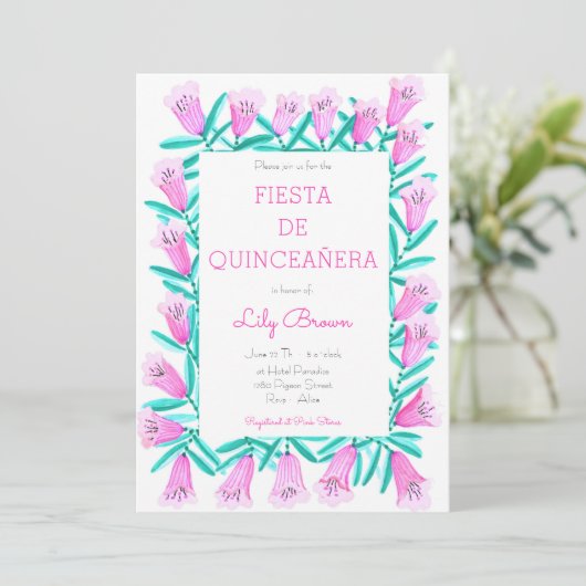 フィエスタデキンセアニラ招待状フローレスローザ 招待状 (スタンド正面)