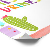 フィエスタドリンクメキシコ冷ドリンクサボテンのテーブルの看板 ポスター (角)