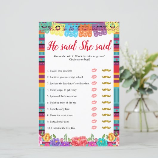 フィエスタナチョの平均は彼は彼女はゲームカードを言った (スタンド正面)