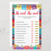 フィエスタナチョの平均は彼は彼女はゲームカードを言った (正面/裏面)