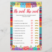 フィエスタナチョの平均は彼は彼女はゲームカードを言った (正面)