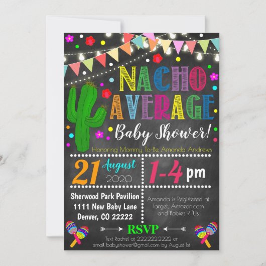 フィエスタナチョアベージベビーシャワー招待状 招待状 (正面)