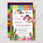 フィエスタニーニョまたはニーニャジェンダーのリビール 招待状 (正面/裏面)