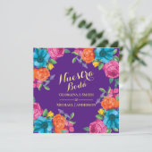 フィエスタヌエストラボダパープルオレンジピンクの花 招待状 (スタンド正面)