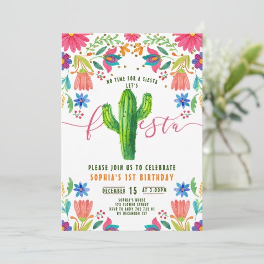 フィエスタノタイムtoシエスタメキシコガール誕生日 招待状 (スタンド正面)