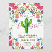 フィエスタノタイムtoシエスタメキシコガール誕生日 招待状 (正面/裏面)