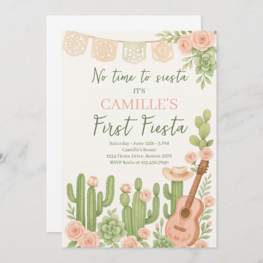 フィエスタノータイムシースタバースデーパーティー 招待状 (正面/裏面)