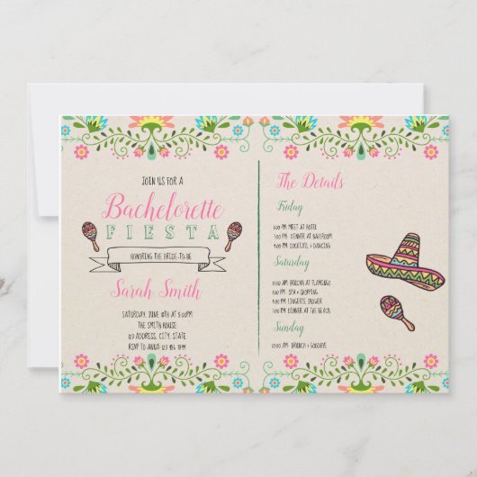 フィエスタバチェロレッテと旅程の招待 招待状 (正面)