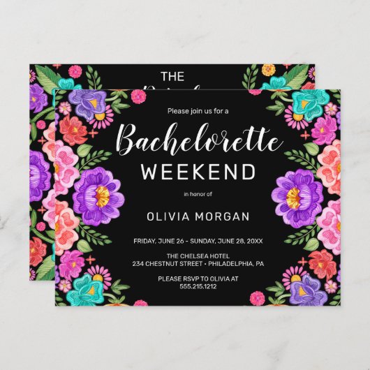 フィエスタバチェロレッテウィークエンドパーティの招待状 ポストカード (正面/裏面)