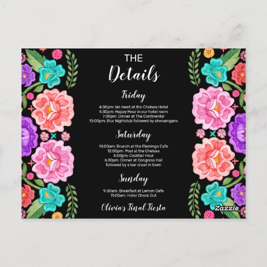 フィエスタバチェロレッテウィークエンドパーティの招待状 ポストカード (裏面)