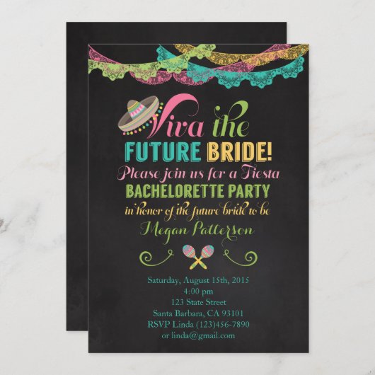 フィエスタバチェロレッテ招待状 招待状 (正面/裏面)