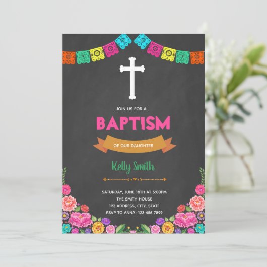 フィエスタバプティスマパーティの招待状 招待状 (スタンド正面)