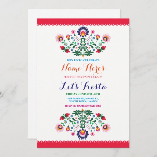 フィエスタバースデーパーティメキシコ招待状 招待状 (正面/裏面)