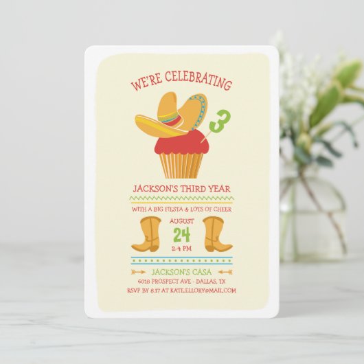 フィエスタバースデーパーティーの招待 招待状 (スタンド正面)