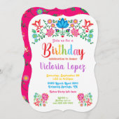 フィエスタバースデーパーティーの民話の花 招待状 (正面/裏面)