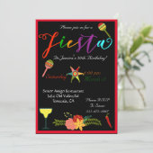 フィエスタバースデーパーティーカラフル鮮やか招待状 招待状 (スタンド正面)