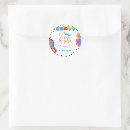 フィエスタバースデーパーティーメッセージカードシール ラウンドシール (バッグ)